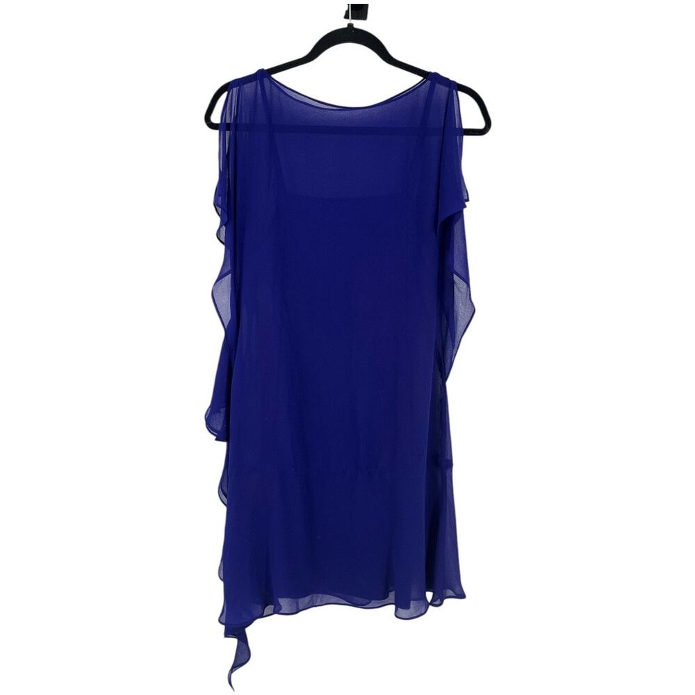 Lauren Ralph Lauren dress ruffled sheer split sleeve georgette size 4 - Picture 3 of 5